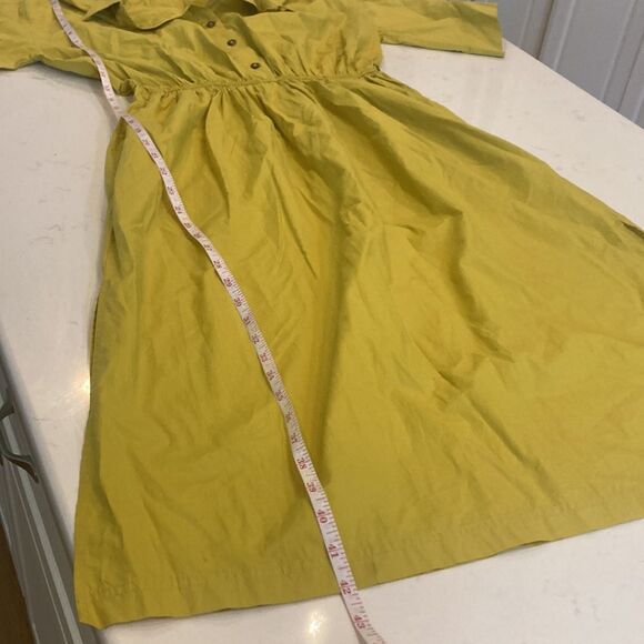 Etica Tina Shirt Dress 100% Organic Cotton Poplin Midi Natural Yellow Dress S - Picture 5 of 8